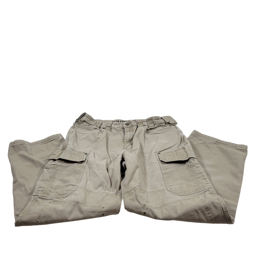 Duluth Trading Co Cargo Pants Mens 38x32 Khaki Excellent Flex Fire Hose Work